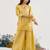 Mustard embroidered tissue kurta set