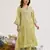 Lime embroidered tissue kurta set