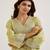 Lime embroidered tissue kurta set