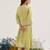 Lime embroidered tissue kurta set