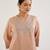 Pink embroidered tissue kurta set