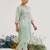 Mint Green embroidered tissue kurta set