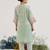 Mint Green embroidered tissue kurta set