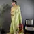 Olive green heavy tissue mina butti zari weaving paithani saree