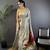 Grey heavy tissue mina butti zari weaving paithani saree
