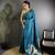 Firozi lichi blend silk flower zari weaving banarasi saree