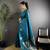 Firozi lichi blend silk flower zari weaving banarasi saree