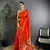 Red lichi blend silk flower zari weaving banarasi saree
