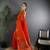 Red lichi blend silk flower zari weaving banarasi saree