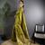 Olive green lichi blend silk flower zari weaving banarasi saree