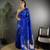 Royal blue lichi blend silk flower zari weaving banarasi saree