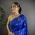 Royal blue lichi blend silk flower zari weaving banarasi saree