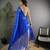 Royal blue lichi blend silk flower zari weaving banarasi saree