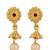 Traditional gold plated  necklace set with earrings for women – temple jewellery with kundan & pearl detailing