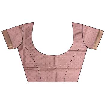 Baby pink lichi blend silk flower zari weaving banarasi saree 5