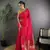 Red lichi blend silk flower zari weaving banarasi saree