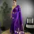 Violet lichi blend silk flower zari weaving banarasi saree