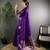 Violet lichi blend silk flower zari weaving banarasi saree