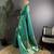 Teal lichi blend silk flower zari weaving banarasi saree