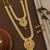 Traditional gold plated  necklace set with earrings for women – temple jewellery with kundan & pearl detailing