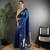 Blue lichi blend silk flower zari weaving banarasi saree