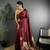 Maroon lichi silk flower zari weaving banarasi saree