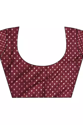 Maroon lichi silk flower zari weaving banarasi saree