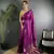 Purple lichi silk blend flower zari weaving banarasi saree