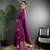 Purple lichi silk blend flower zari weaving banarasi saree