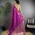Purple lichi silk blend flower zari weaving banarasi saree
