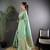 Sea green lichi blend silk flower zari weaving banarasi saree