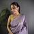 Lavender lichi blend silk flower zari weaving banarasi saree