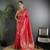 Pink lichi blend silk flower zari weaving banarasi saree