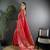 Pink lichi blend silk flower zari weaving banarasi saree
