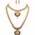 Traditional gold plated peacock design temple jewellery set with earrings for women