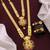 Traditional gold plated peacock design temple jewellery set with earrings for women
