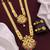 Traditional gold plated peacock design temple jewellery set with earrings for women