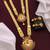 Traditional gold plated peacock design temple jewellery set with earrings for women