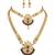 Traditional gold plated peacock design temple jewellery set with earrings for women