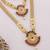 Traditional gold plated peacock design temple jewellery set with earrings for women