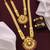 Traditional gold plated peacock design temple jewellery set with earrings for women