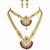 Traditional gold plated peacock design temple jewellery set with earrings for women