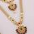 Traditional gold plated peacock design temple jewellery set with earrings for women