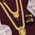 Traditional gold plated peacock design temple jewellery set with earrings for women