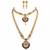 Traditional gold plated peacock design temple jewellery set with earrings for women