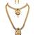 Traditional gold plated peacock design temple jewellery set with earrings for women