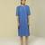 Blue plain linen maxi dress