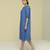 Blue plain linen maxi dress