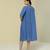 Blue plain linen maxi dress