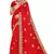 Red color zari embroidery hot fix siroski work fendy silk party wear saree with blouse
